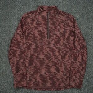 Lululemon Pullover Mens Large Red Pink‎ Jacquard Surge Warm Half Zip Pocket